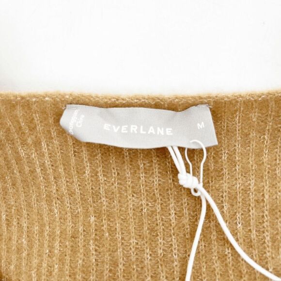 NWT Everlane Wool Blend Crop Tank Top Women's XXS Caramel Brown Knit Scoop Neck - Picture 4 of 5